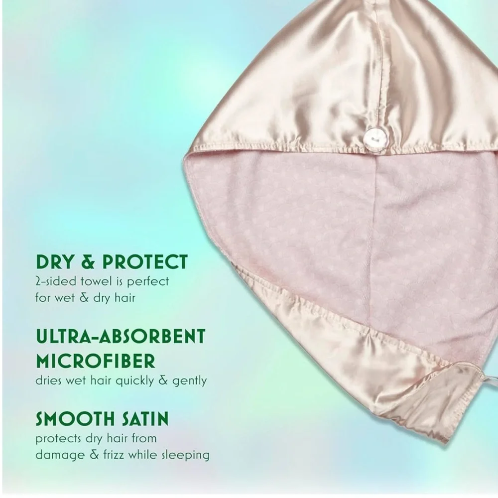 Wicked Glinda Self-Care Collection: Satin Sleep Set, Hair Towel, Spa Headband - Picture 11 of 16